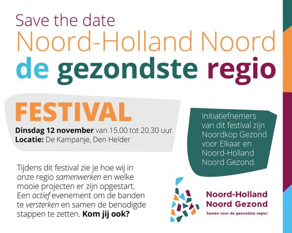 Save the date Noord Holland Noord festival 12 november