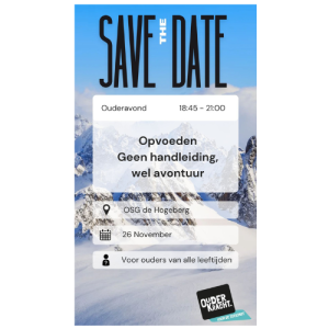 Save the date Ouderkrachtbijeenkomst 26 november